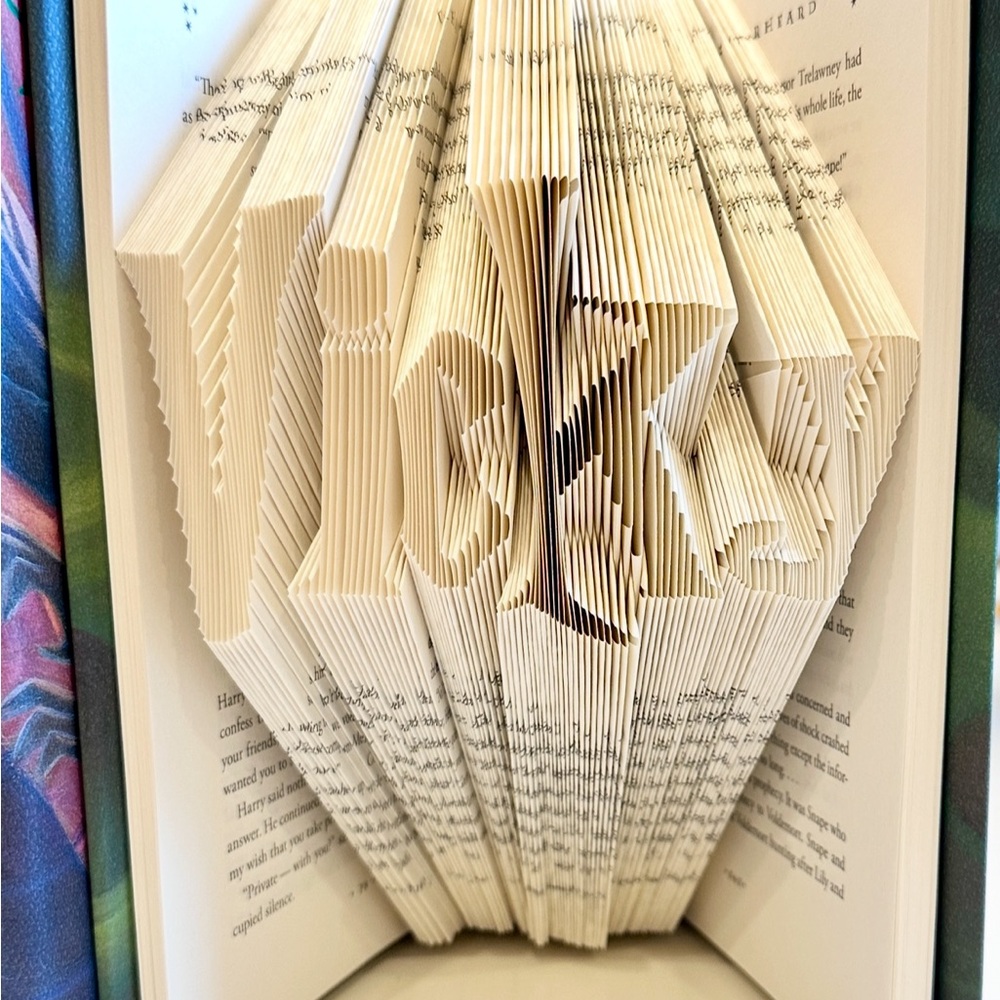 Vicky in Harry Potter Font - Folded Book Art